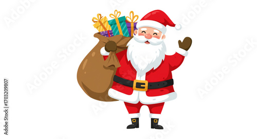 santa claus with a gift