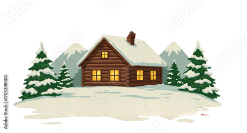 house in the snow