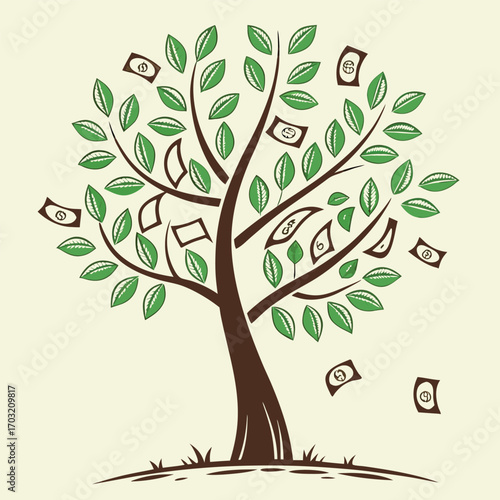 Money Tree Illustration.