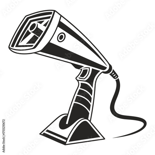 Barcode Scanner on Stand Wired Device.