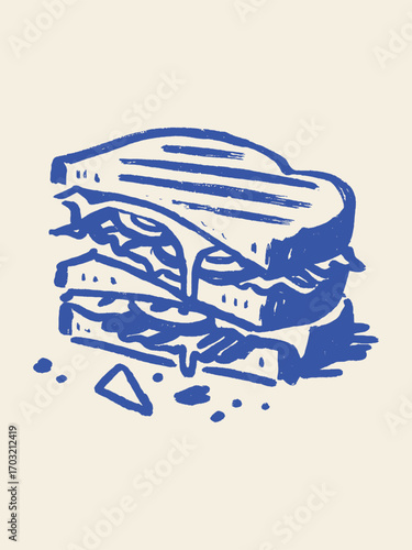 Sandwich minimalist sketch vector illustration