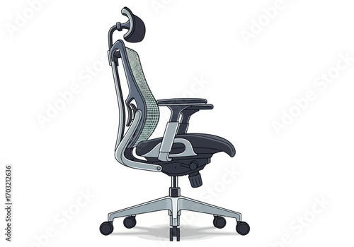 Modern ergonomic office chair isolated on white