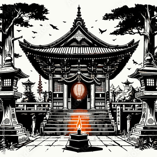 古寺の灯