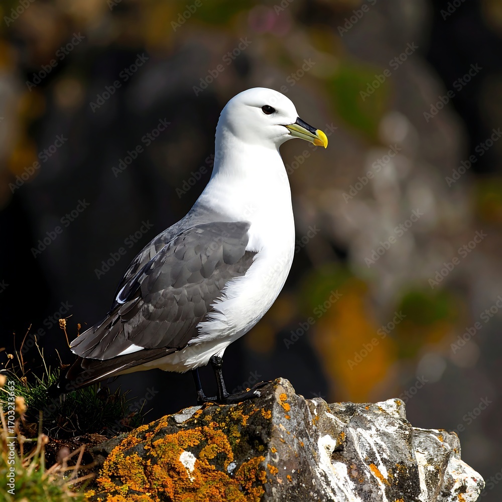 Obraz premium Seabird perched on rock