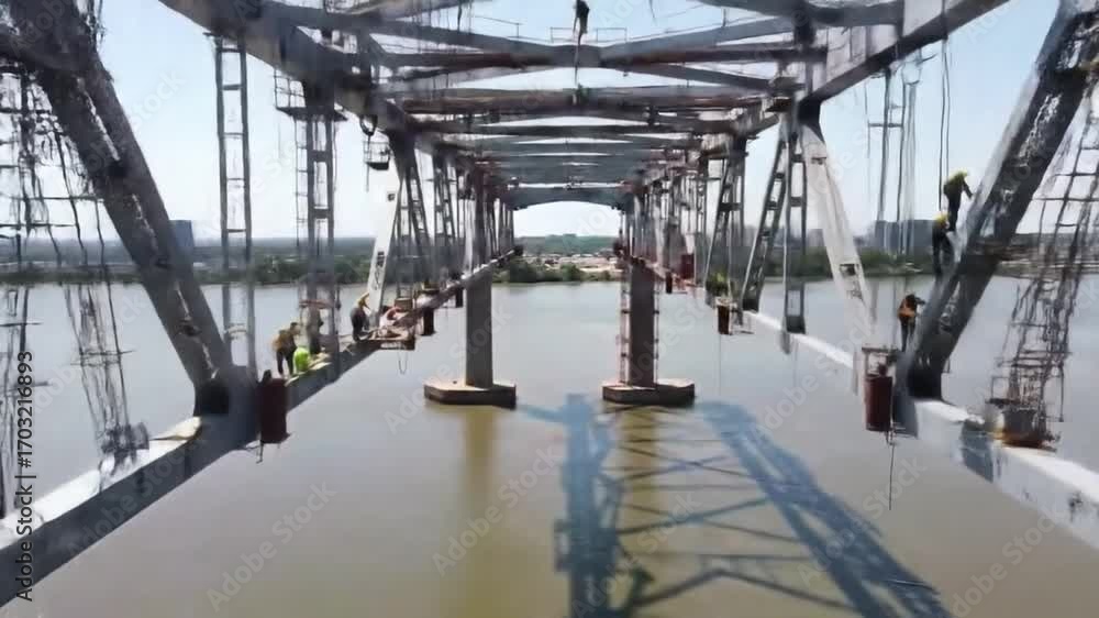 custom made wallpaper toronto digitalBridge construction over water highlighting engineering and progress project