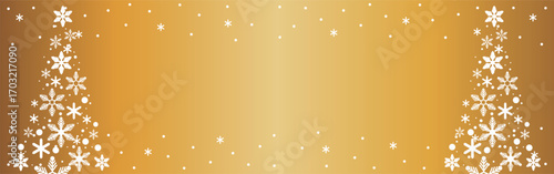 雪の結晶で作られたクリスマスツリーのバナーセット。冬景色ベクターイラスト
