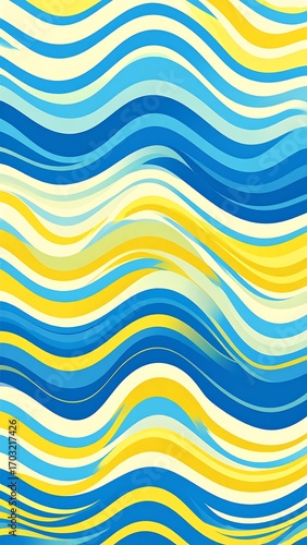 Abstract wavy lines in bright colors
