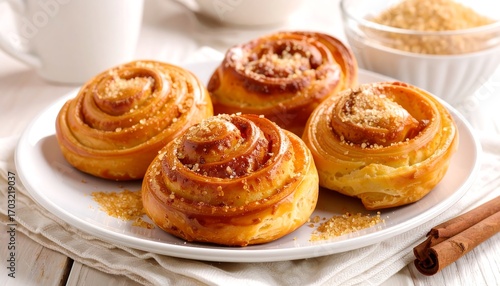 Wallpaper Mural Sweet rolls on a plate Torontodigital.ca