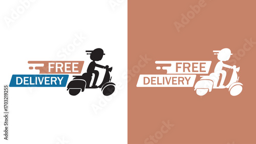 Free shipping delivery service logo badge vector on a white background.