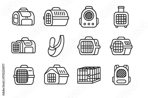 Backpack expandable pet icons icon rolling crate kennel carrier collapsible vector shell