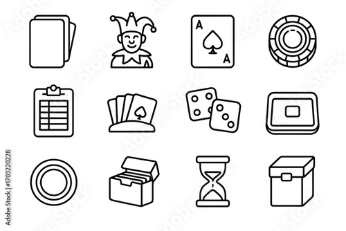 Ace box holder vector icon game deck score timer storage card