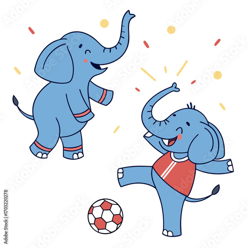elephant playing football