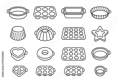 Cake muffin mold vector donut chocolate icon silicone round tart