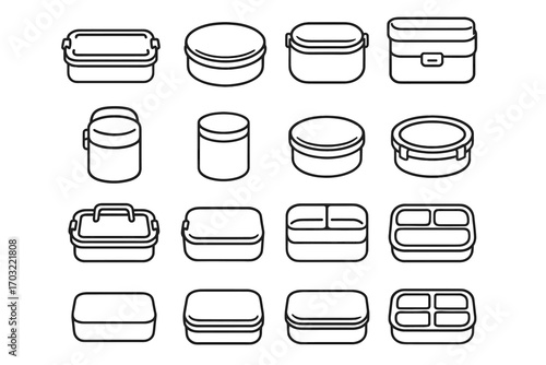 Salad vector polished icon steel lunch box round stainless bento snack