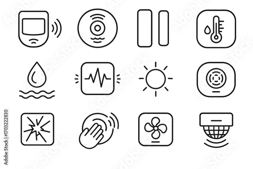 Monitor gas sensor vector humidity home magnetic smart wireless icon co alarm