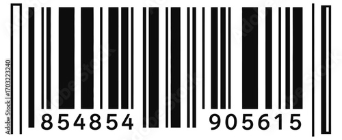 A standard retail barcode with black vertical lines and numeric digits for product identification, representing scannable data for commerce and inventory tracking