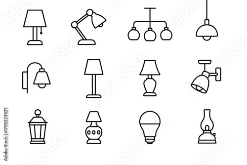 Pendant vector home lantern lighting sconce chandelier icon icons lamp ceiling tall