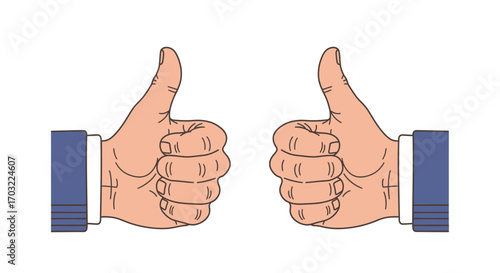Two hands giving thumbs up in agreement and approval