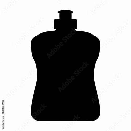 Silhouette of dish soap bottle for washing kitchen dishes and countertops