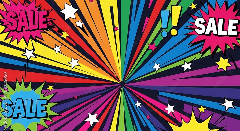 Fototapeta premium Colorful Sale Explosion - Dynamic Abstract Background for Promotions and Marketing.