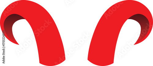 Red devil horn isolated design