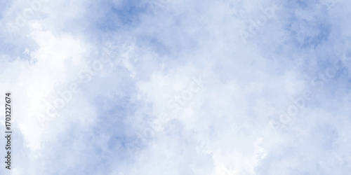 Abstract Sky blue, cloud background,Panorama landscape white texture of cloudy   .Creative design with grunge aquarelle paper textured canvas for vintage design, 
