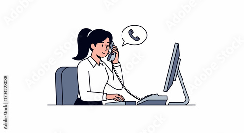 Businesswoman Answering Phone Call.
