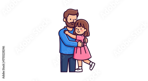 Father and Daughter Embrace.