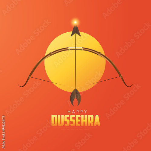 Lord Rama with Bow and Arrow for Dussehra Celebration  symbolizing courage, virtue, and the triumph of good over evil on the auspicious occasion of Dussehra.