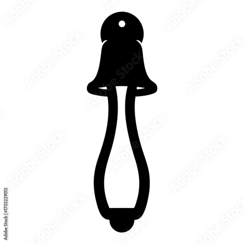 Silhouette Image of a Vintage Door Knocker with a Bell Shape