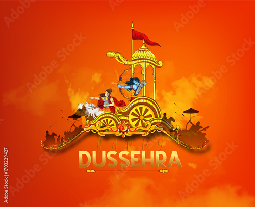 Lord Rama with Bow and Arrow for Dussehra Celebration  symbolizing courage, virtue, and the triumph of good over evil on the auspicious occasion of Dussehra.