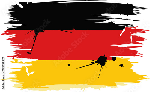 German Flag Grunge Style - A Textured Representation of National Identity and Heritage for Graphic Design Projects
