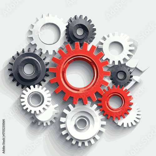 Abstract gear wheel mechanism background. Machine technology. Vector illustration , vector style simple color