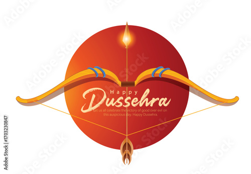Lord Rama with Bow and Arrow for Dussehra Celebration  symbolizing courage, virtue, and the triumph of good over evil on the auspicious occasion of Dussehra.