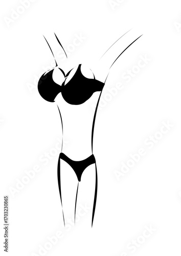 Frau im Bikini