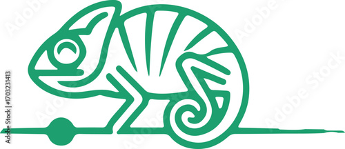 Minimalist realistic chameleon logo