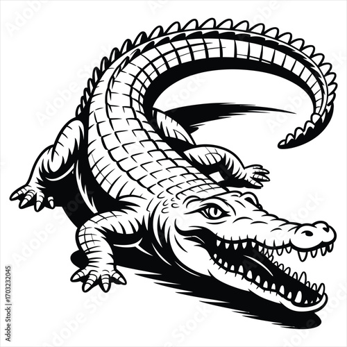 crocodile on black
