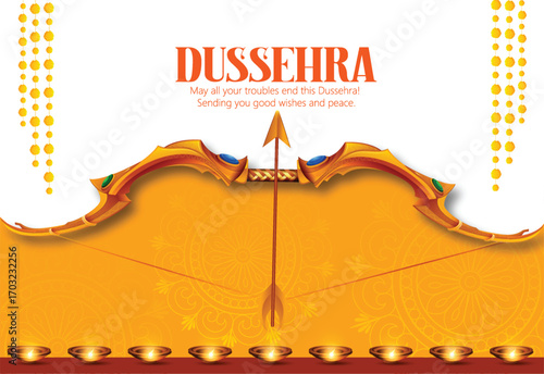 Lord Rama with Bow and Arrow for Dussehra Celebration  symbolizing courage, virtue, and the triumph of good over evil on the auspicious occasion of Dussehra.