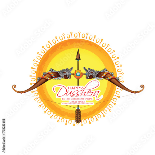 Lord Rama with Bow and Arrow for Dussehra Celebration  symbolizing courage, virtue, and the triumph of good over evil on the auspicious occasion of Dussehra.