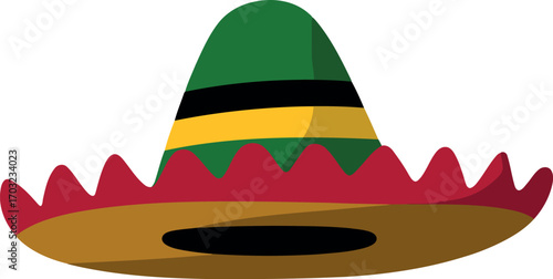 Vibrant sombrero festive fiesta hat mexican celebration culture traditional headwear vector hand drawn