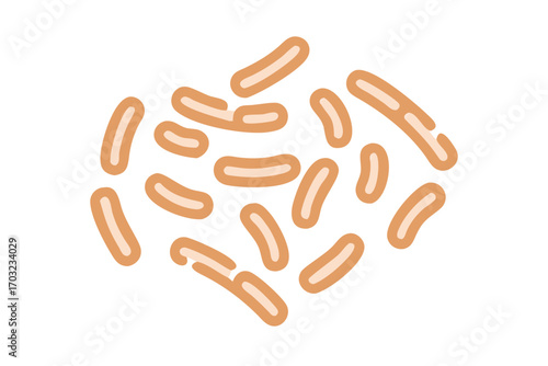 Stylized illustration of a cluster of bacteria or probiotics