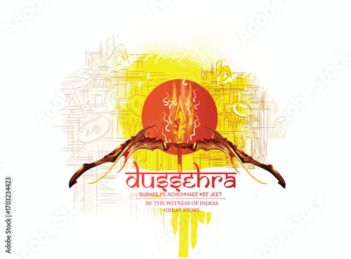 Lord Rama with Bow and Arrow for Dussehra Celebration  symbolizing courage, virtue, and the triumph of good over evil on the auspicious occasion of Dussehra.