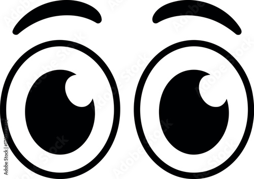 Cartoon eyes expressing surprise and wonder playful illustration vector hand drawn