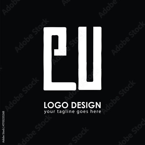 EU EU Logo Design, Creative Minimal Letter EU EU Monogram