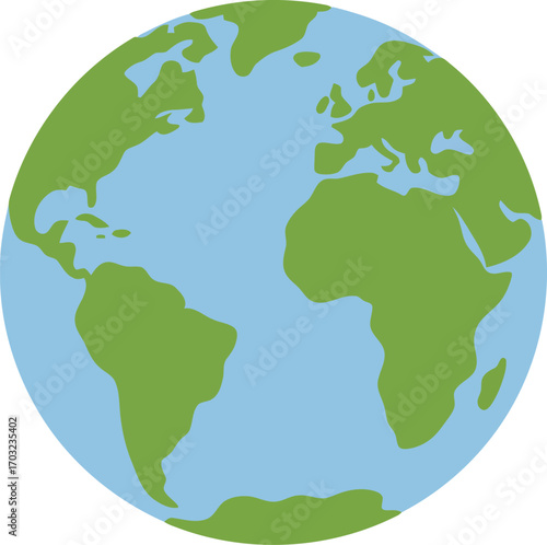 Vibrant globe earth icon geographic planet representation vector hand drawn