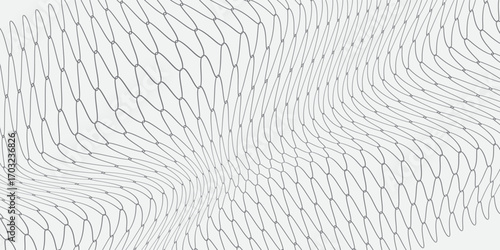 Premium Vector illustration featuring a hexagonal mesh pattern warped into a wavy, curved form resembling DNA structure. texture