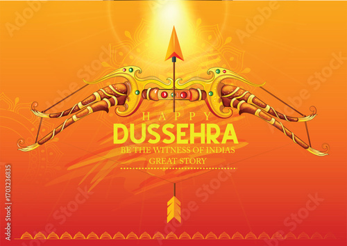 Lord Rama with Bow and Arrow for Dussehra Celebration  symbolizing courage, virtue, and the triumph of good over evil on the auspicious occasion of Dussehra.