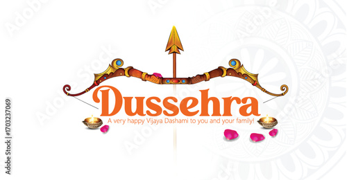 Lord Rama with Bow and Arrow for Dussehra Celebration  symbolizing courage, virtue, and the triumph of good over evil on the auspicious occasion of Dussehra.