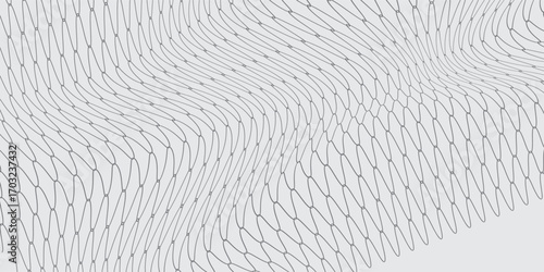 Premium Vector illustration featuring a hexagonal mesh pattern warped into a wavy, curved form resembling DNA structure. texture