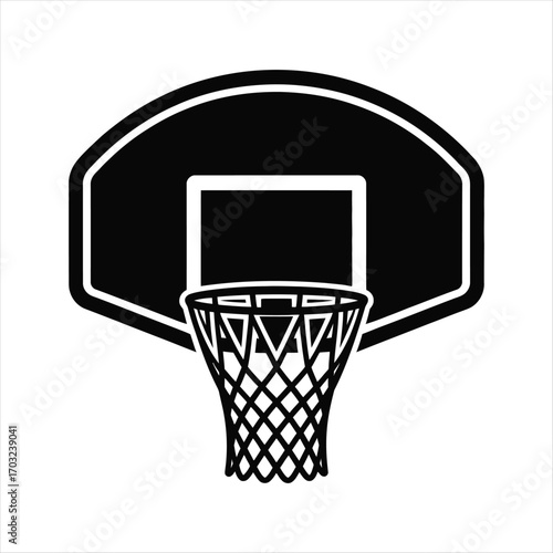 Basketball hoop vector illustration ideal for sports designs posters flyers and website design showcasing athleticism and competition with a clean graphic design